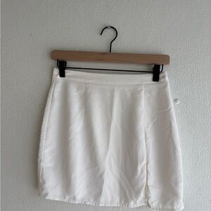 superdown White Satin-Look Mini Skirt